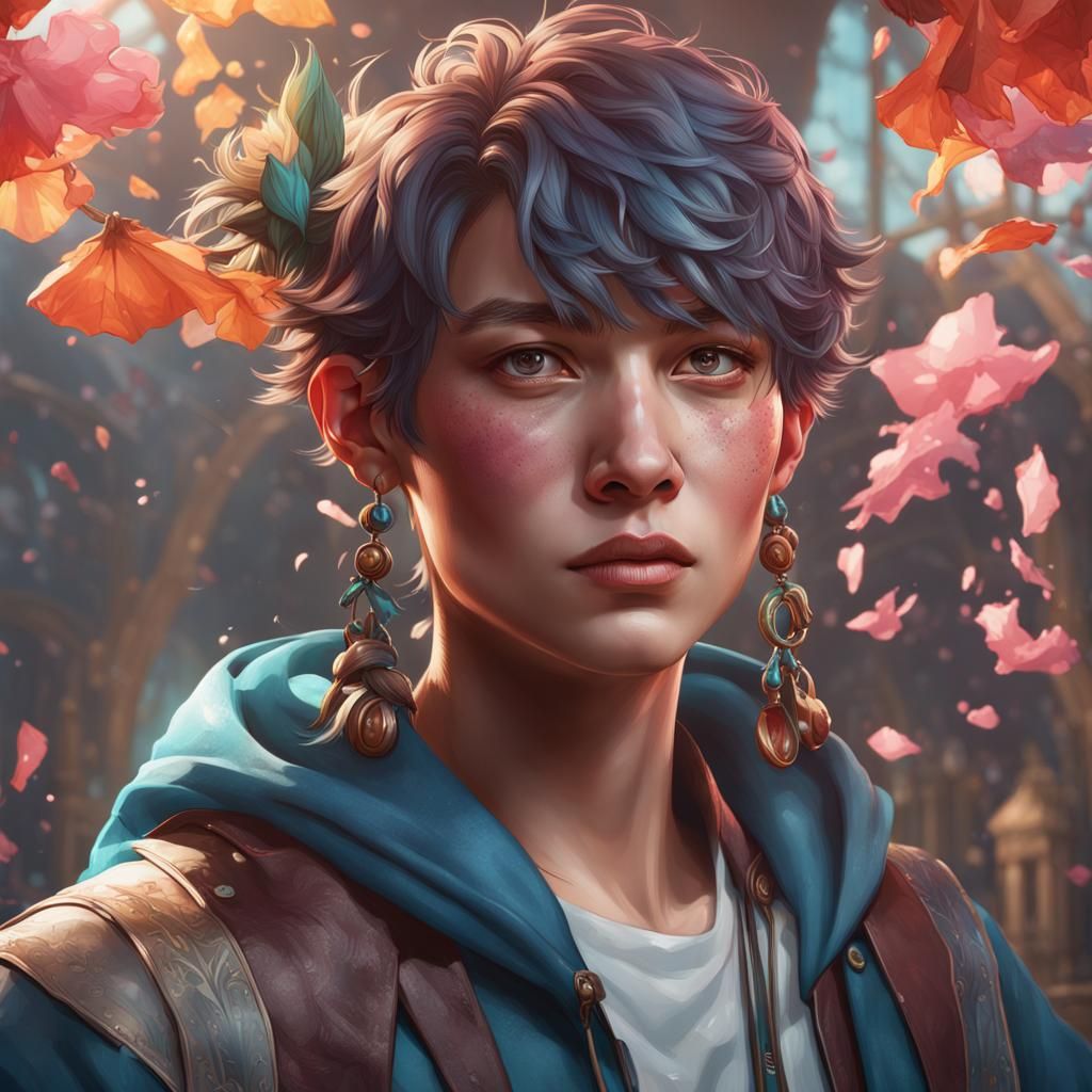 Detailed Portrait in Artgerm and Mucha Style