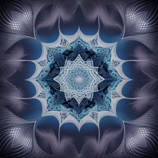 Abstract Vector Fractal with 3D Shading