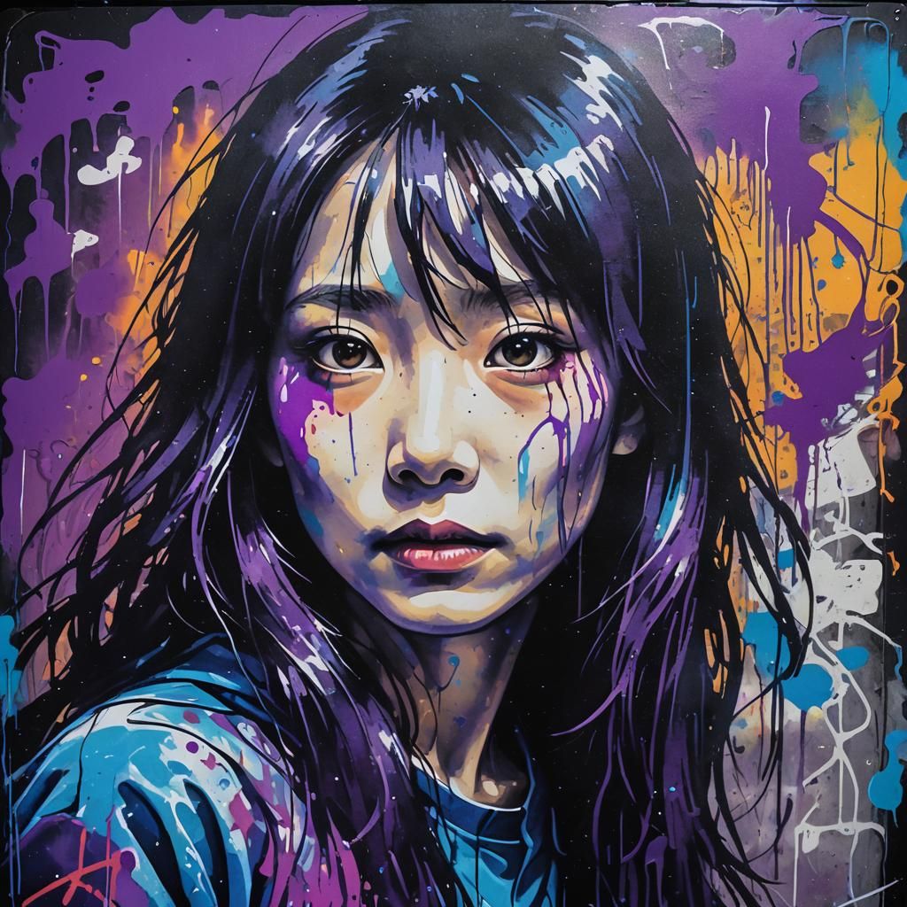 Sadako Yamamura Graffiti Art in Abandoned Room
