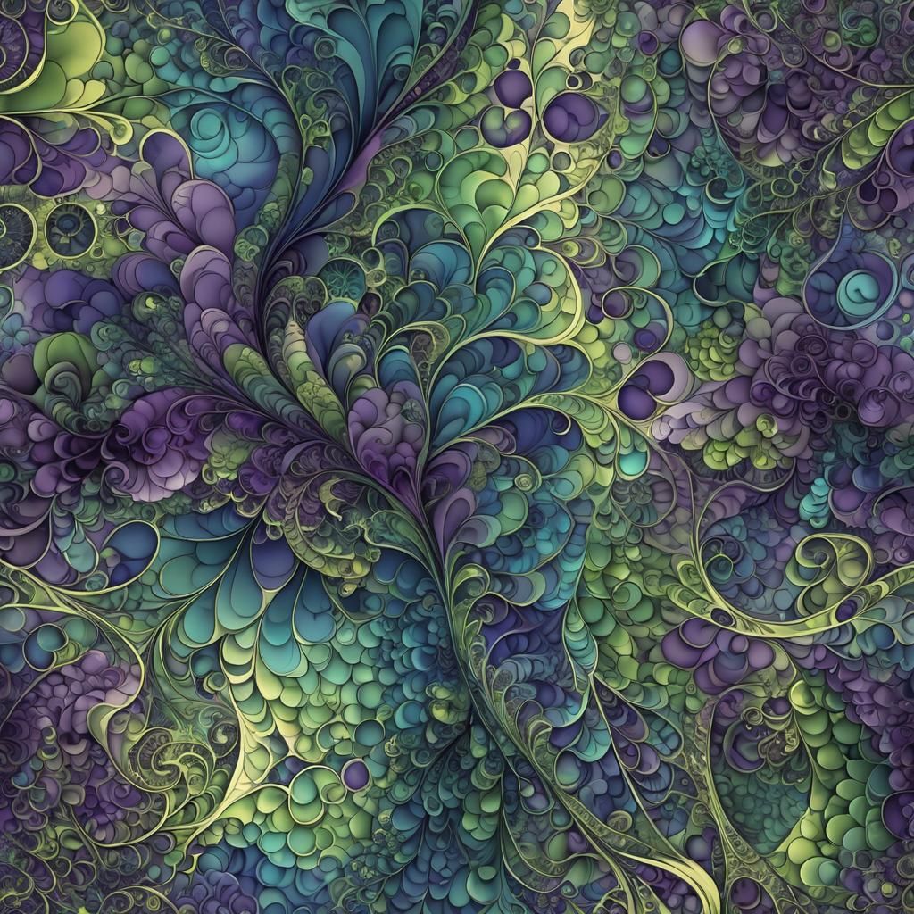 Abstract Fractal Mind Obscured by Smoke