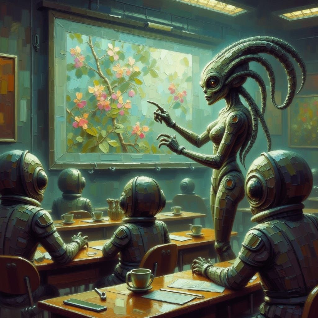 Alien Teacher Aboard Starship Teaches Recruits