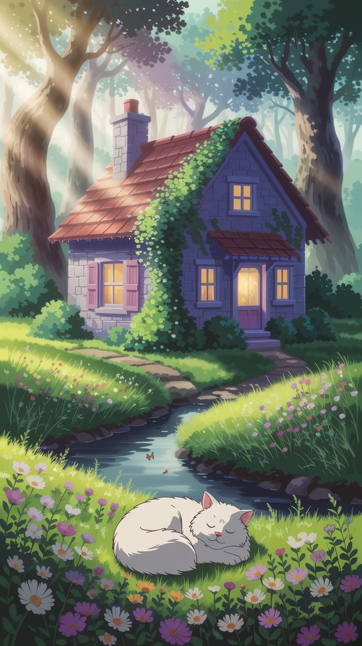 Enchanting Forest Cottage Inspired by Studio Ghibli