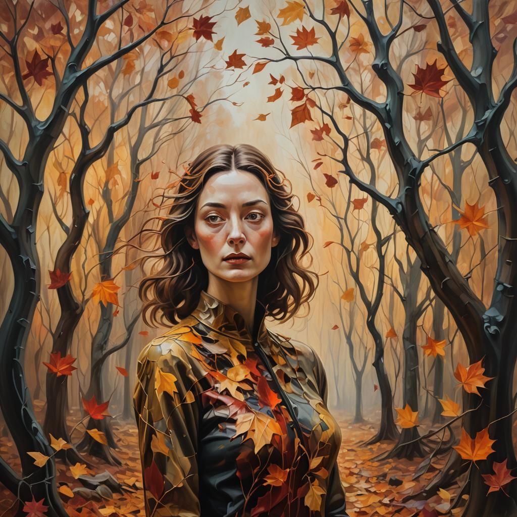 Surreal Autumn Dreamscape in Oil on Canvas