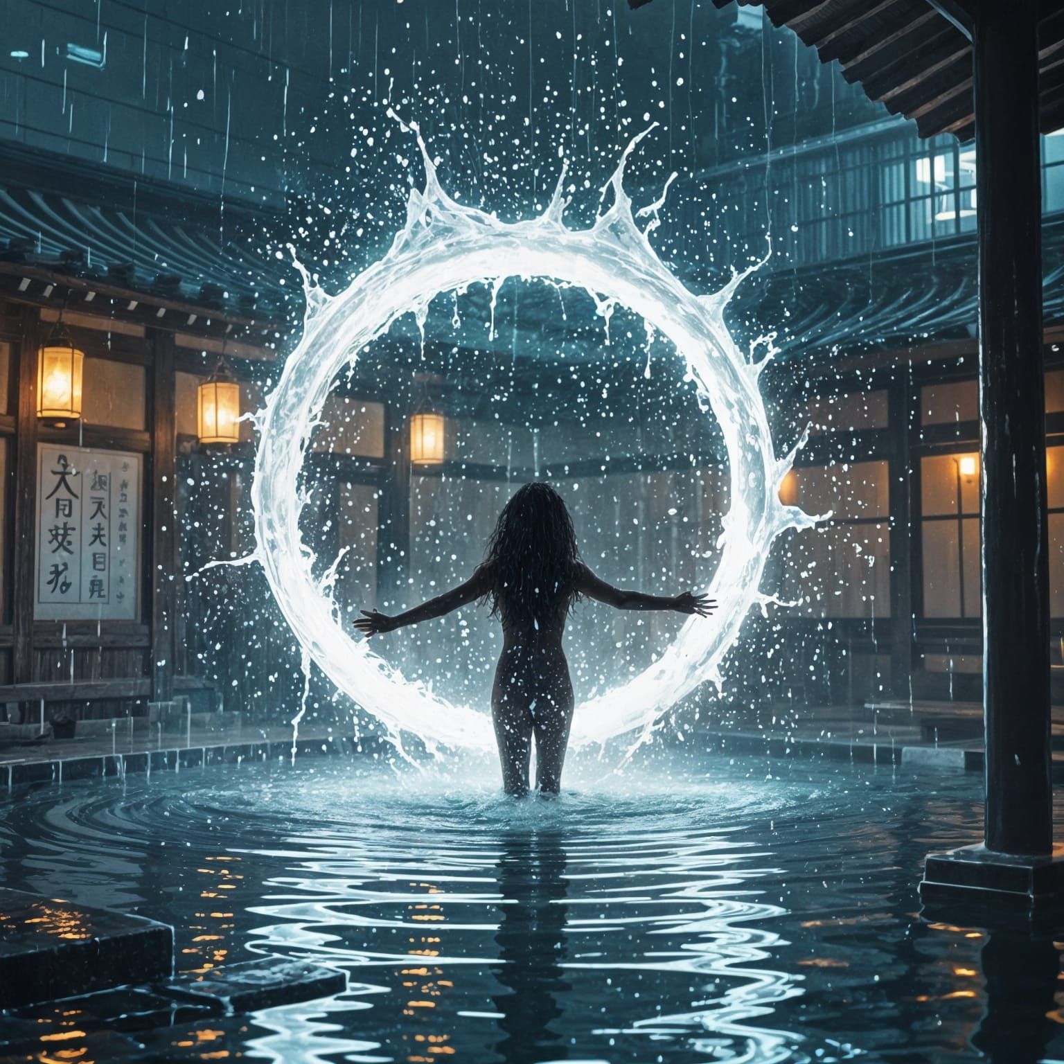 Ethereal Water Splash: Defiance and Protection