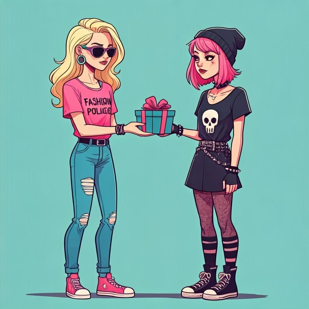 Karen Apologizes to Brandy with Gift, Illustrative Style