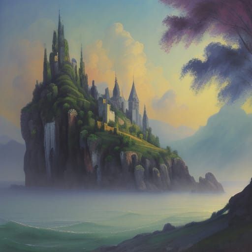 Surreal Watercolor Masterpiece in Impasto Style