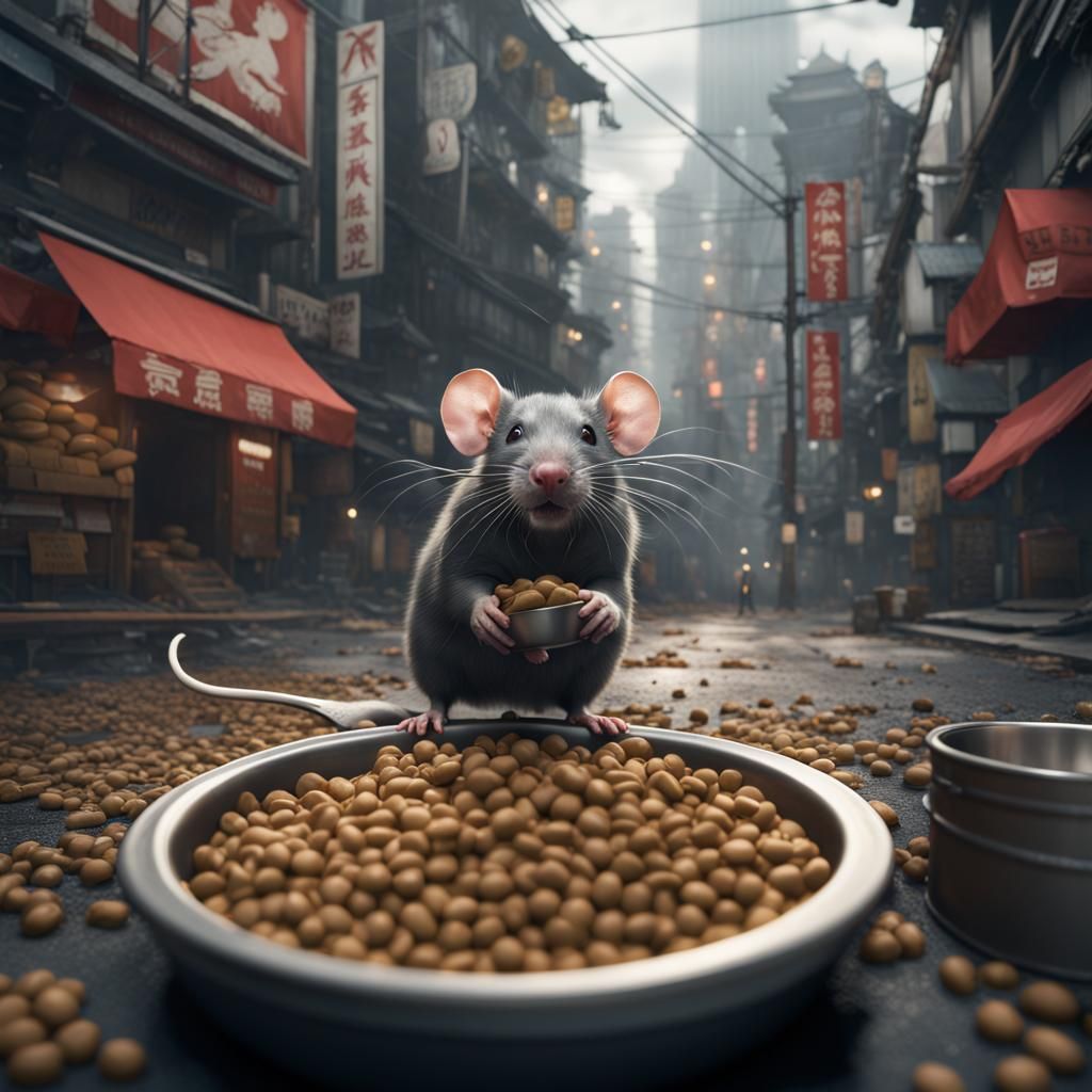 Rat Eats in Tokyo: Detailed Matte Painting