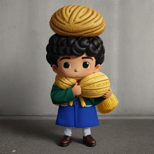 Boy with Bread Bag on Head