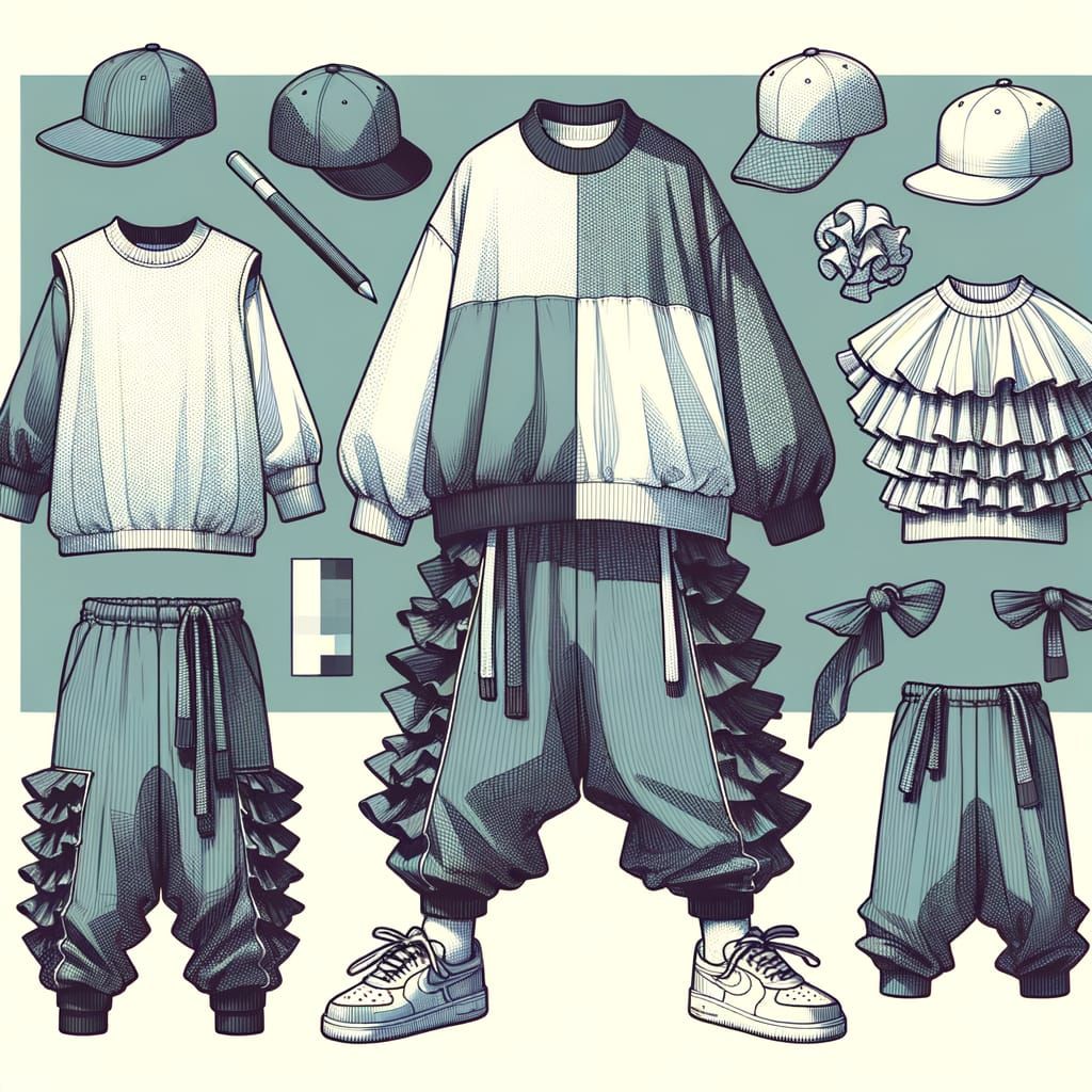 Stylish Hip Hop Ruffle Dance Costume for Kids