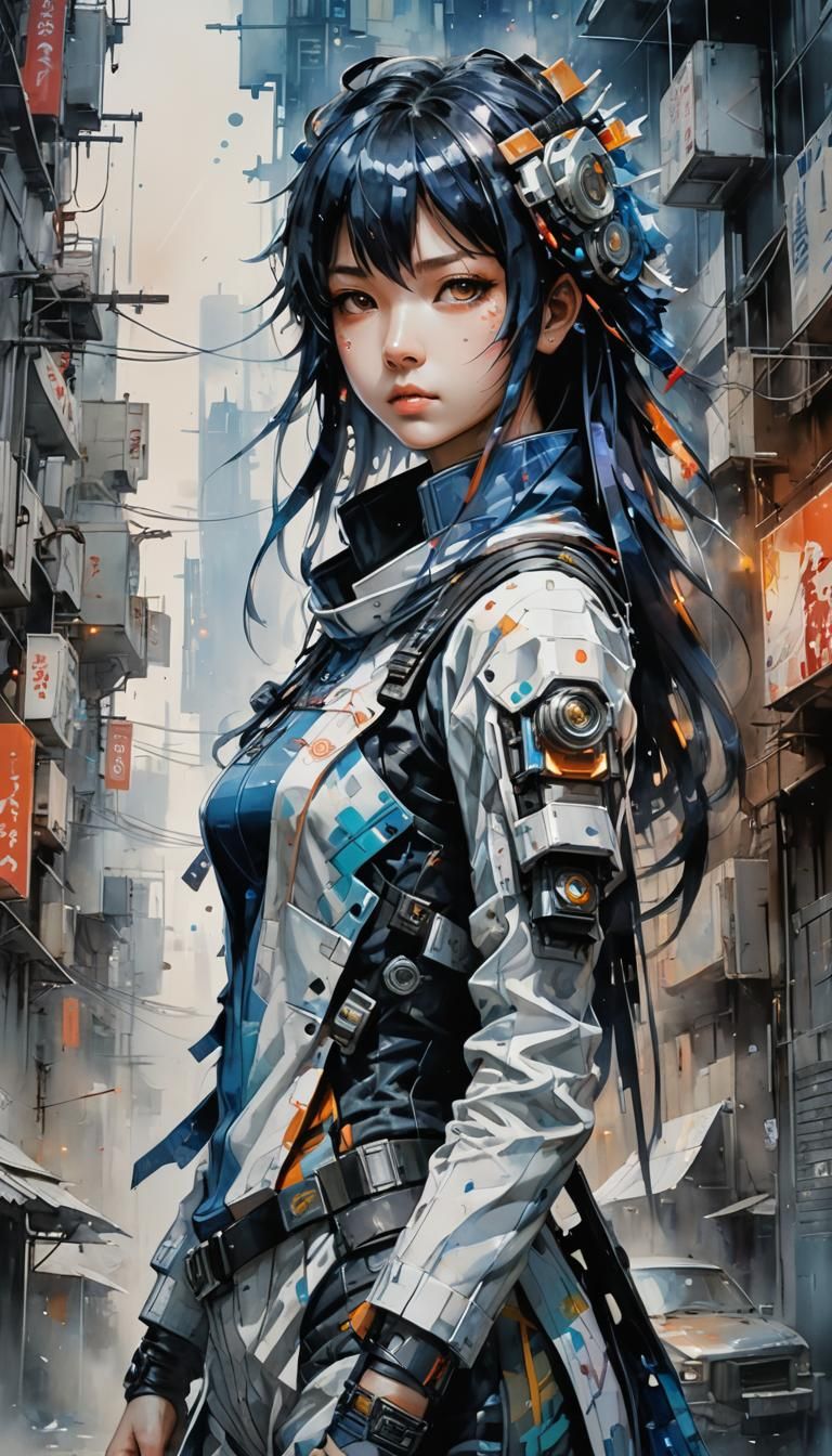 Android Hinata Decorating Futuristic Ninja Village