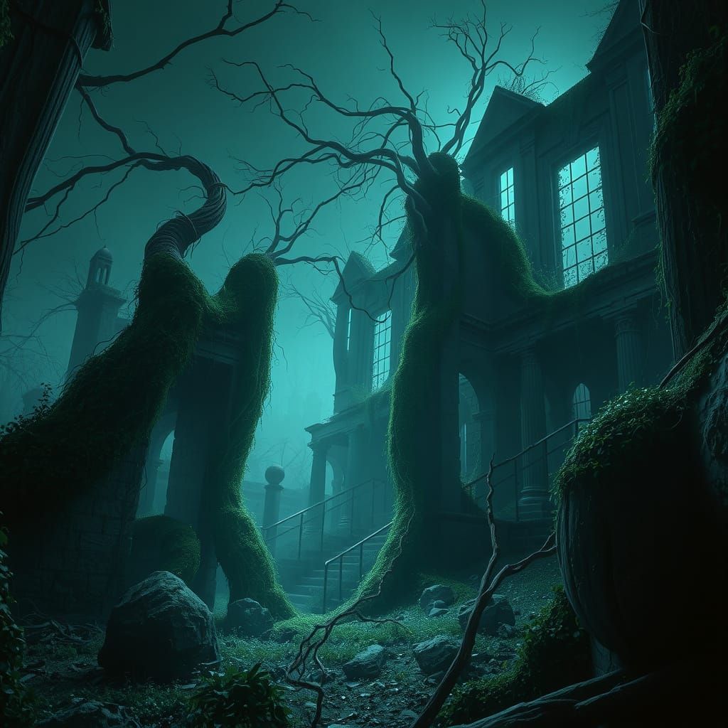 Abandoned Ruins in Dark Surrealism