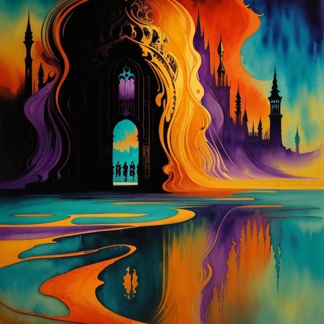 Elegant Dreamland Entrance in Impressionist Style