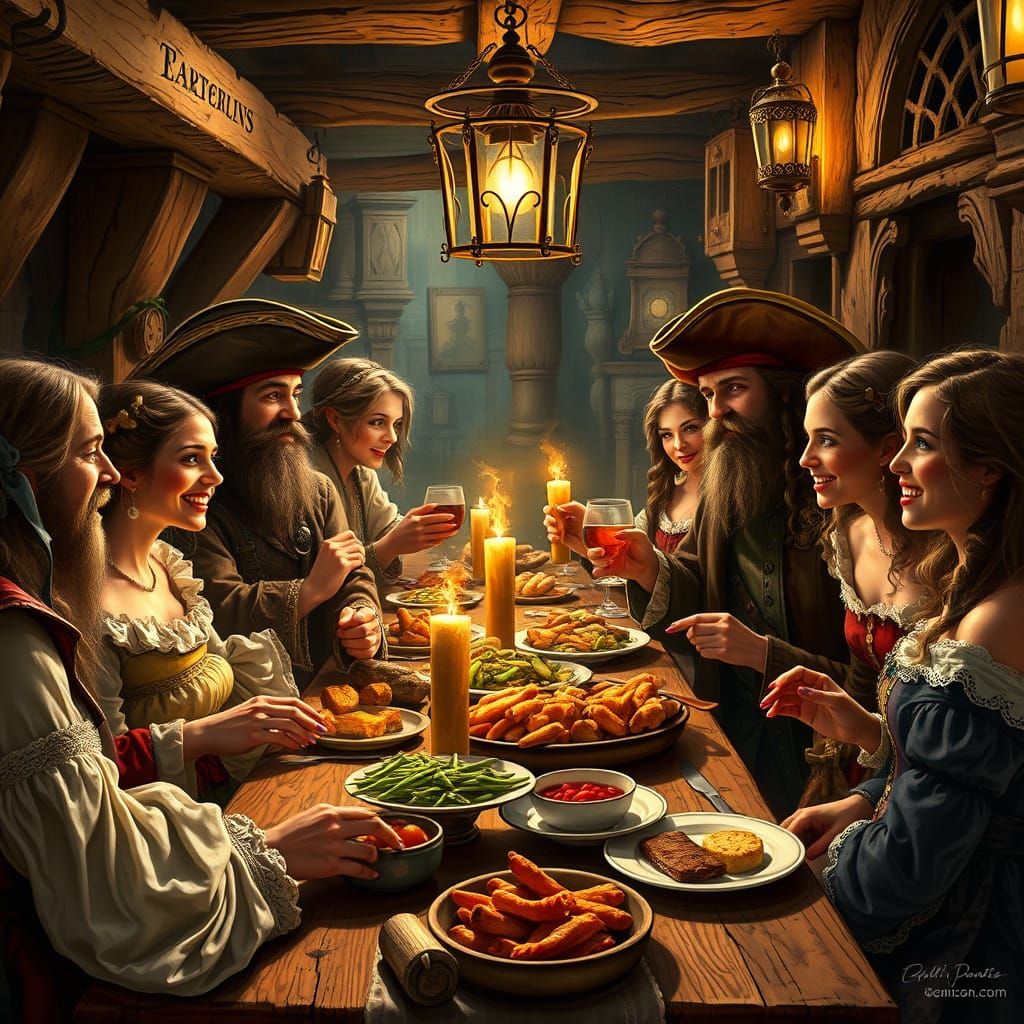 Pirate Feast in Renaissance Tavern