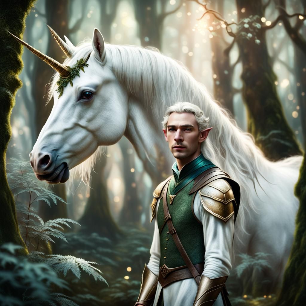 An elf and his unicorn