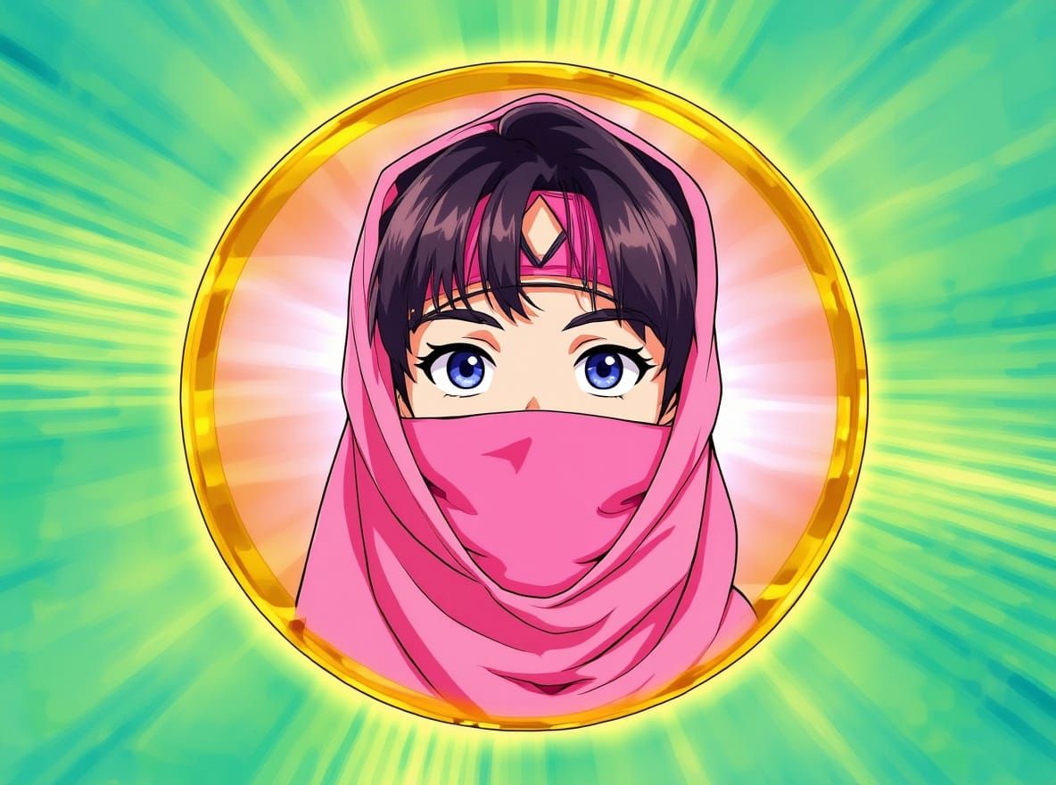 Pink Ninja Ranger Morph in Retro Anime Style