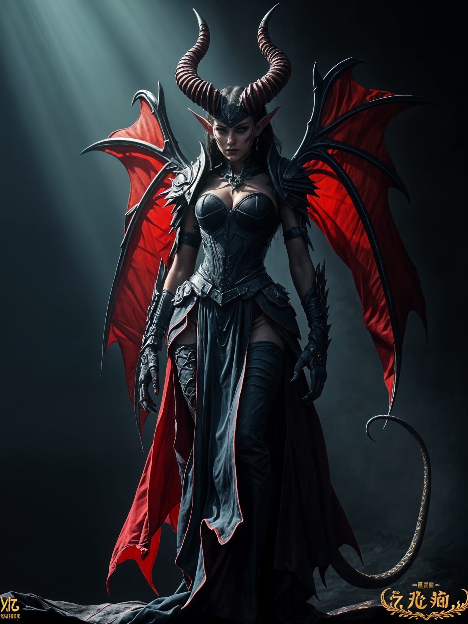 Attractive Evil Demon in Dark Surrealism Style