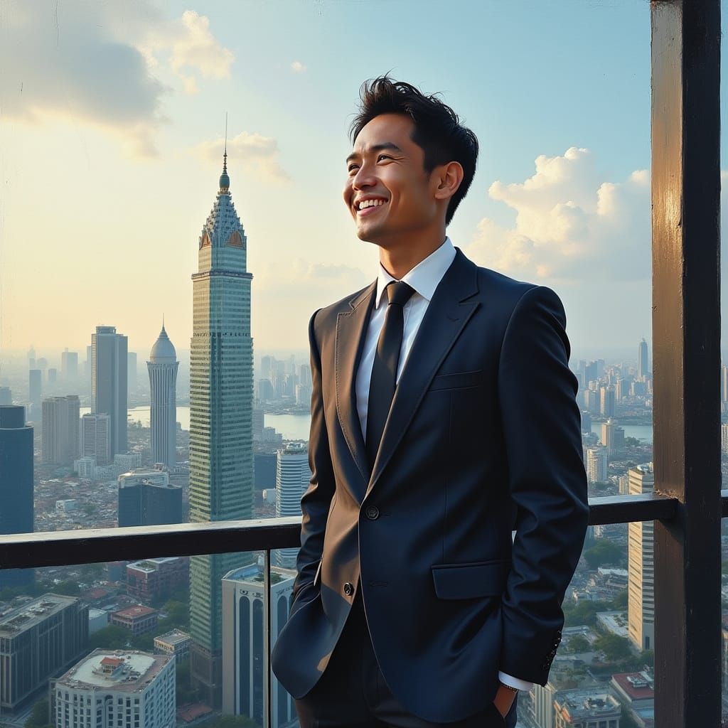 Bangkok Architect Glimpse: Impressionistic Oil Painting