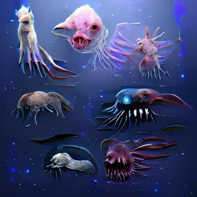 Fantastic Deep Sea Creatures in the Abyss