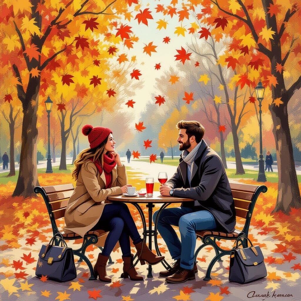 Romantic Autumn Date Night in Impressionist Style