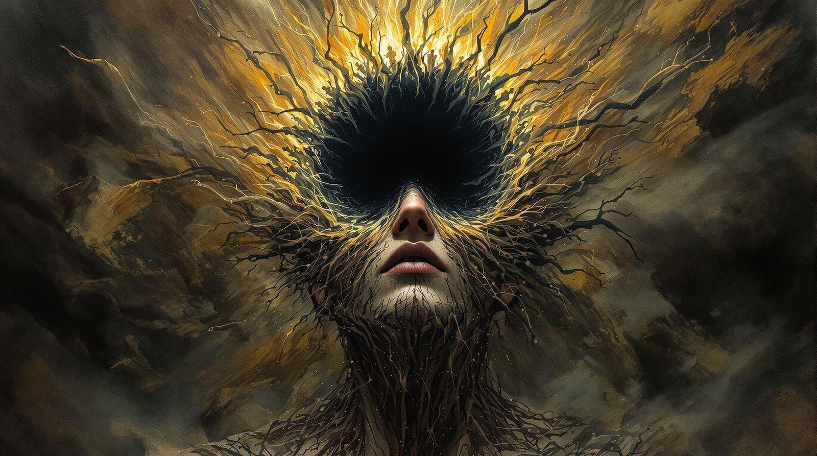 Surreal Head Composition in Photorealistic Style