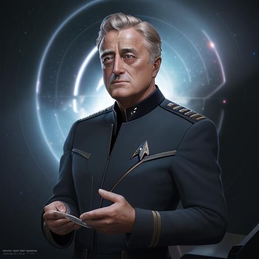 Roosevelt as Star Trek Starfleet Officer, Digital Art