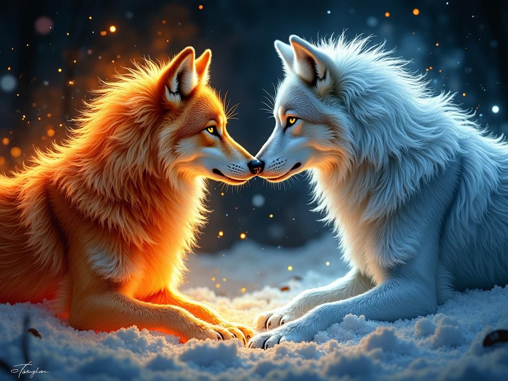 Fire and Ice Wolves' Forbidden Love