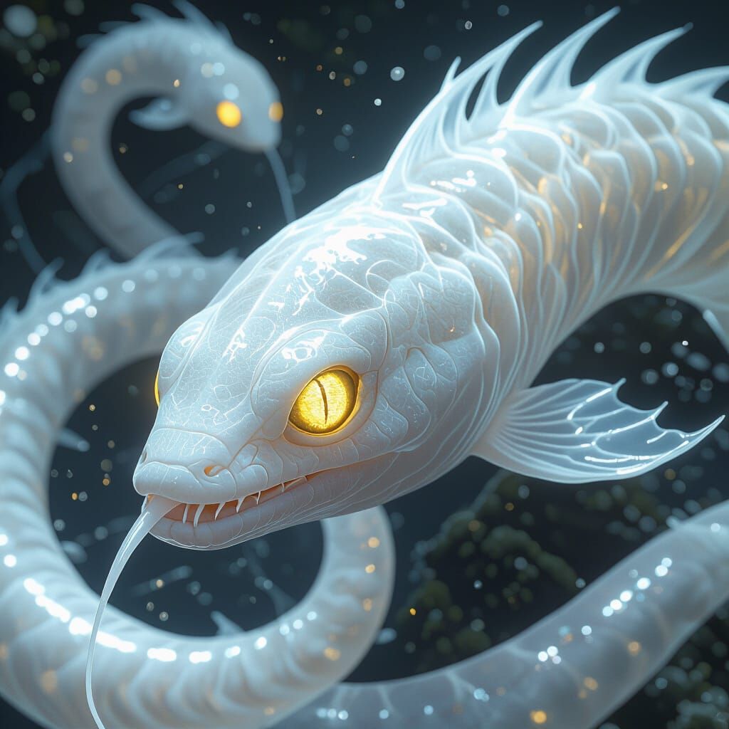 Ghostly Wraith Eels in Dark Fantasy Art