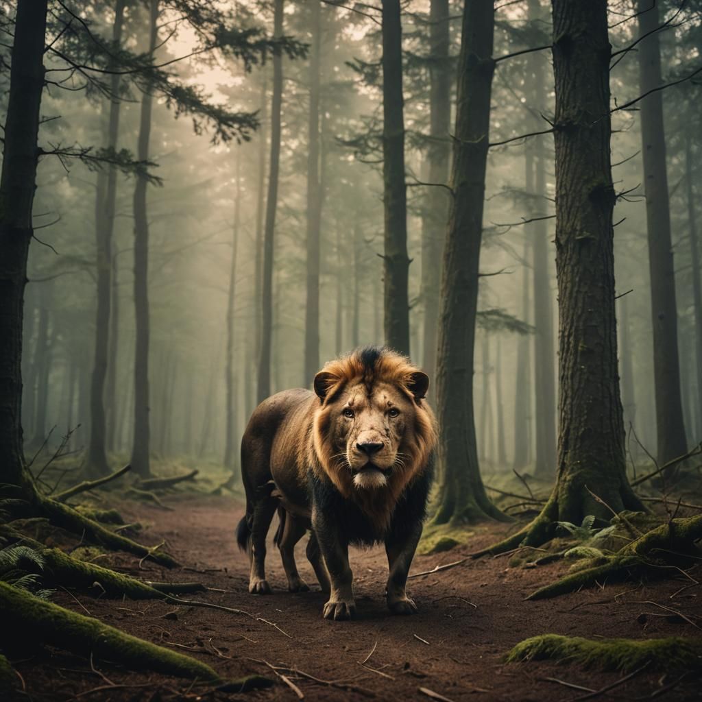 Half-Pig, Half-Lion Creature in German Forest