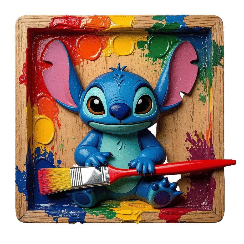 Hyperrealistic Stitch Carving on a Paint Tray