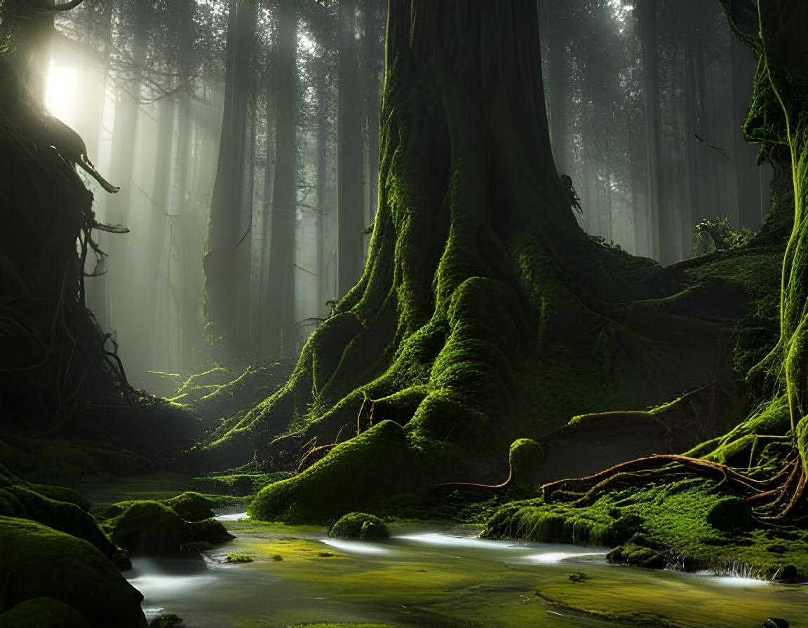 Enchanted Alien Forest in Hyperrealistic Style