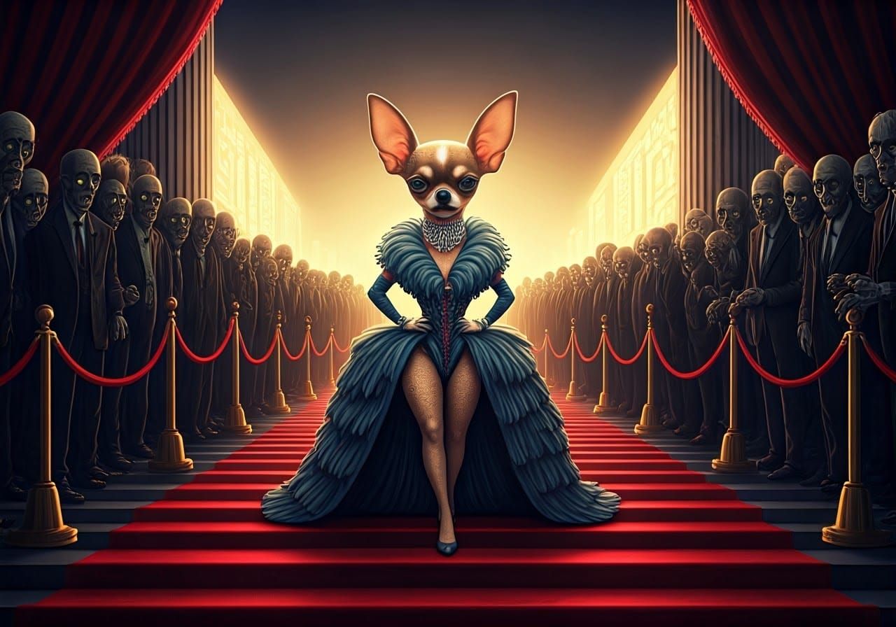 Hyper-Modern Chihuahua Couture Goddess