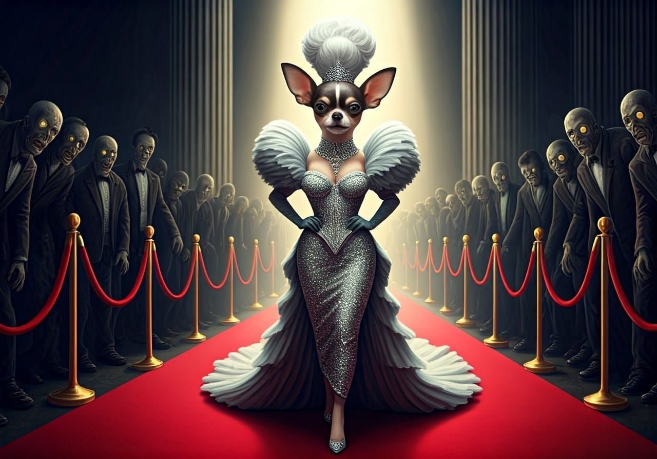 Hyper-Realistic Haute Couture Chihuahua Dominates Paparazzi ...