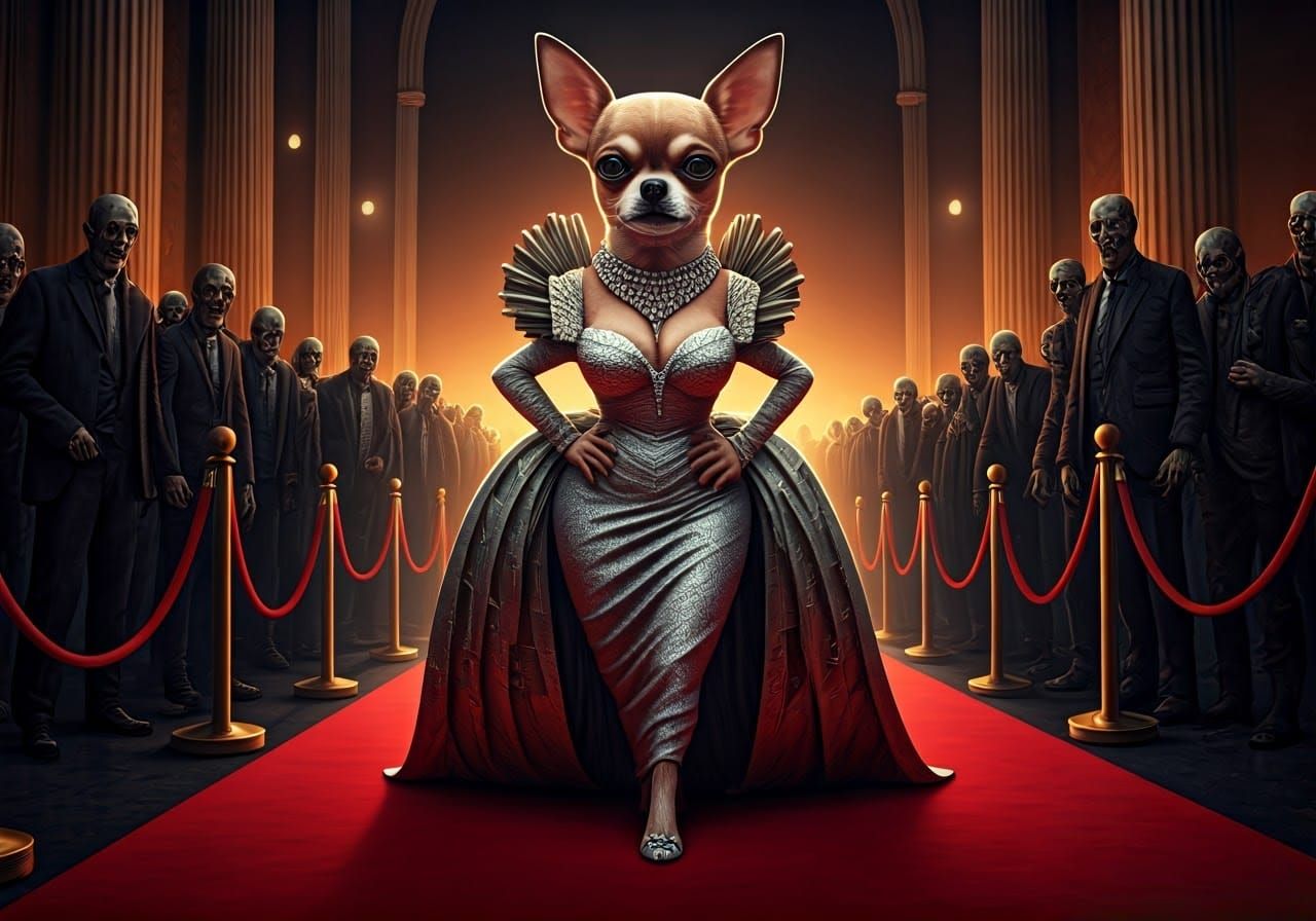 Haughty Chihuahua Goddess Strolls Red Carpet