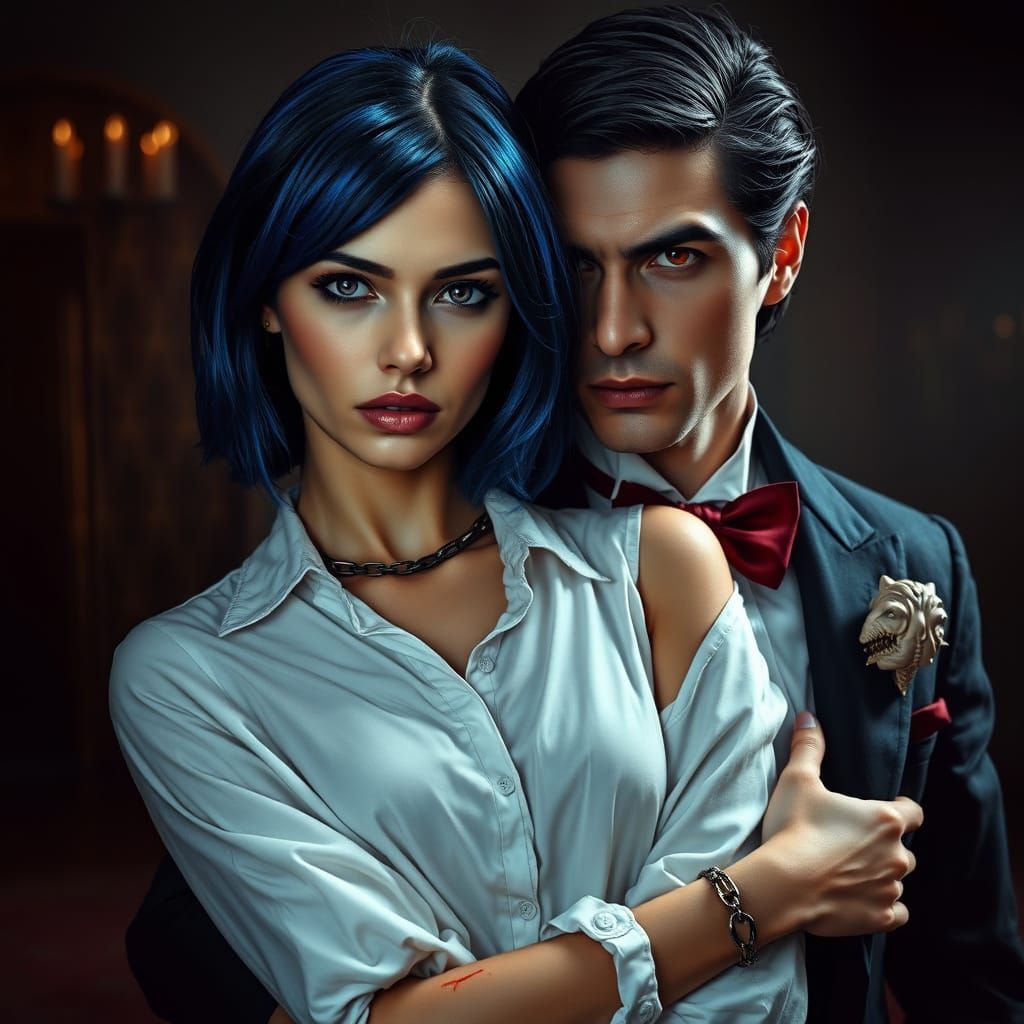 Elegant Vampire's Captive in Victorian Darkness