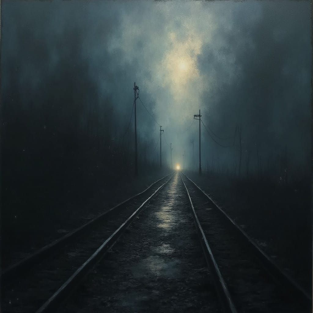 Abandoned Cityscape at Dusk, in Post-Apocalyptic Style