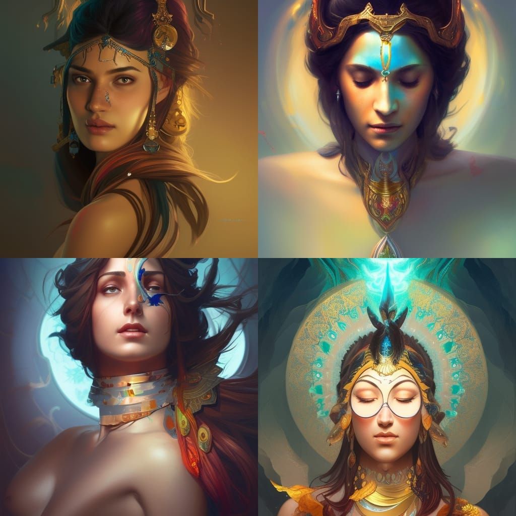 Divine Love and Energy Portrait in Digital Art Style