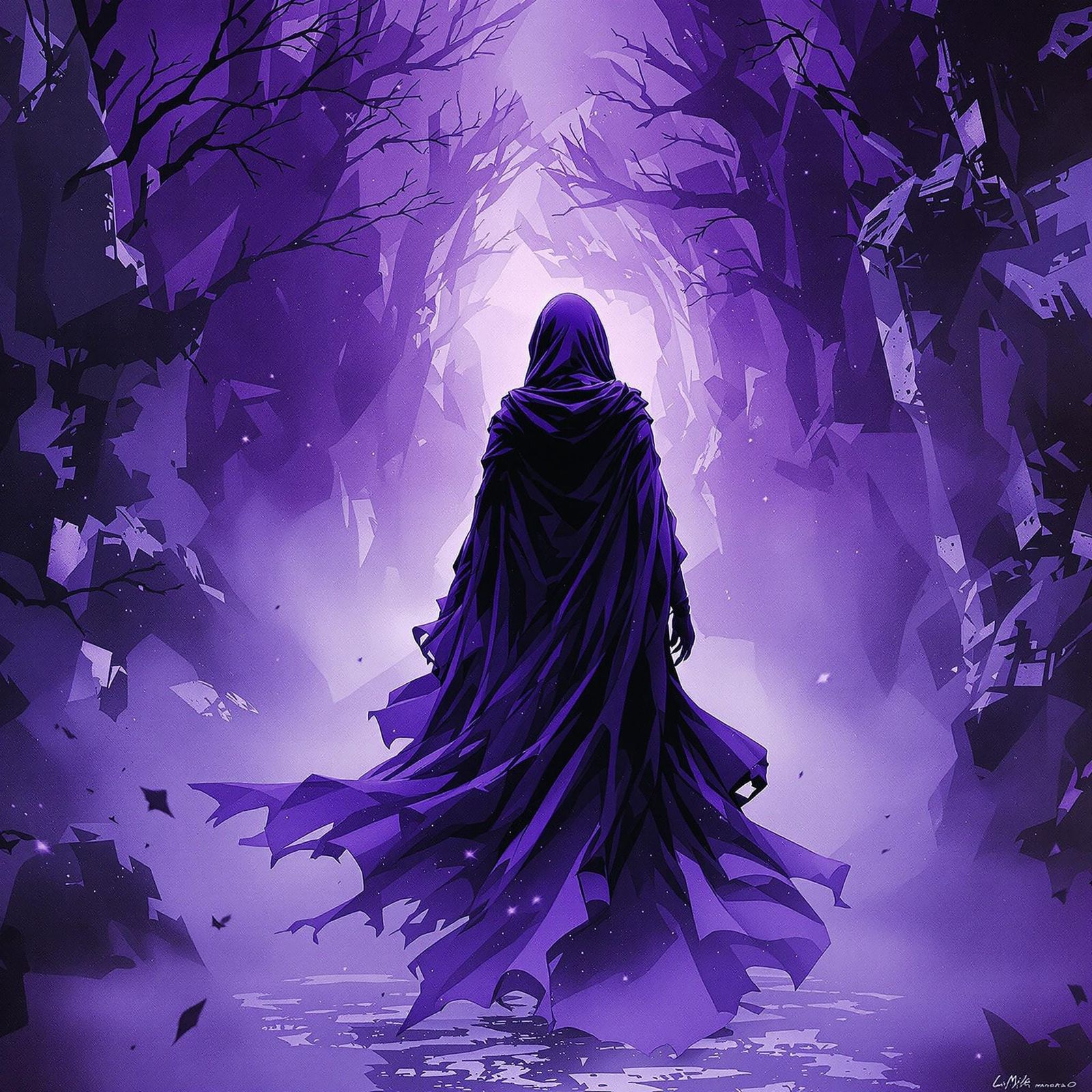 Ethereal Queen Emerges from Purple Haze in Masterpiece Illus...