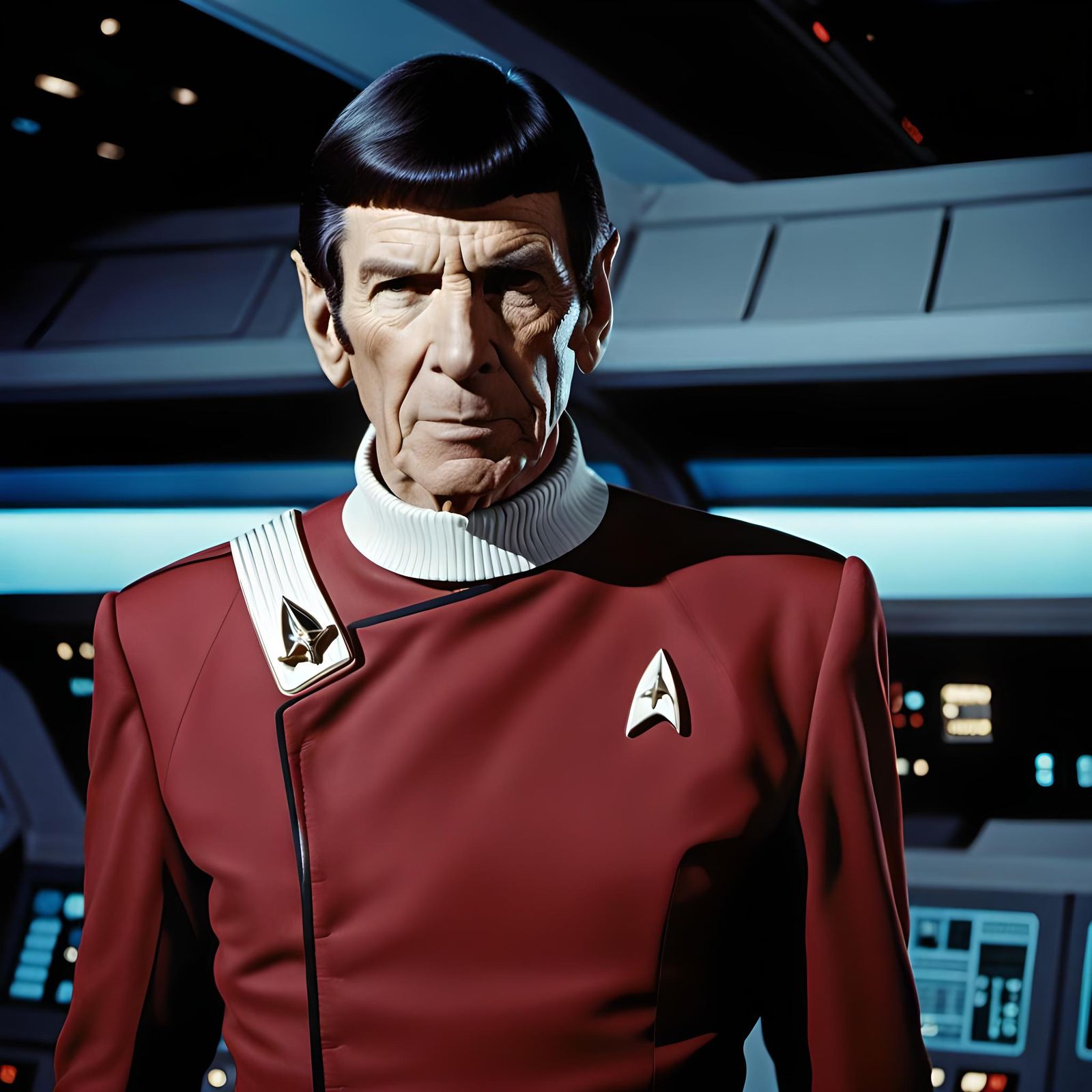 Spock in Wrath of Khan Maroon Uniform, 1982