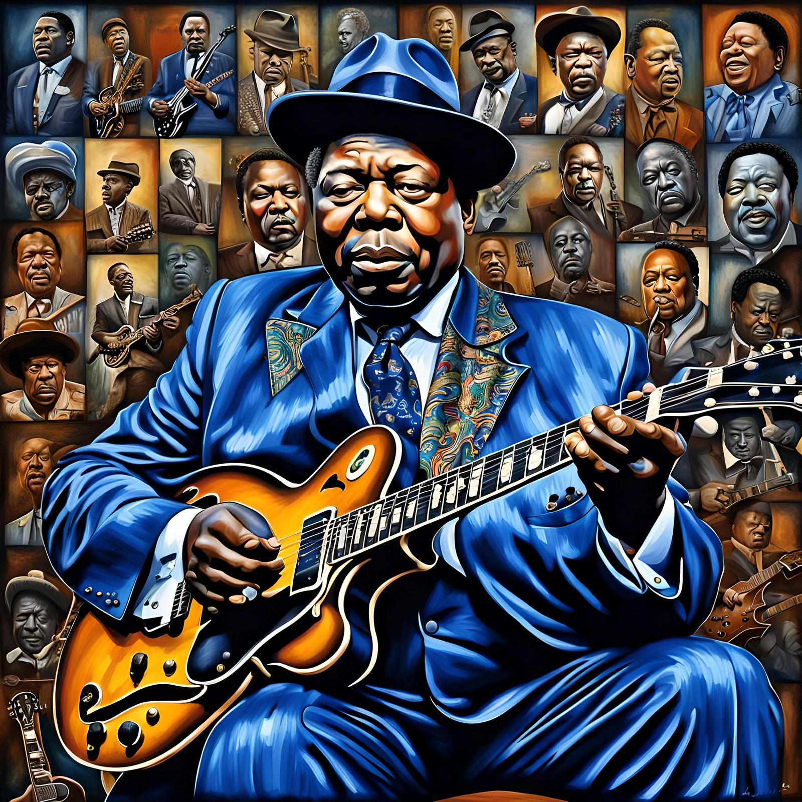 Hyperrealistic Blues Legends: A Tribute
