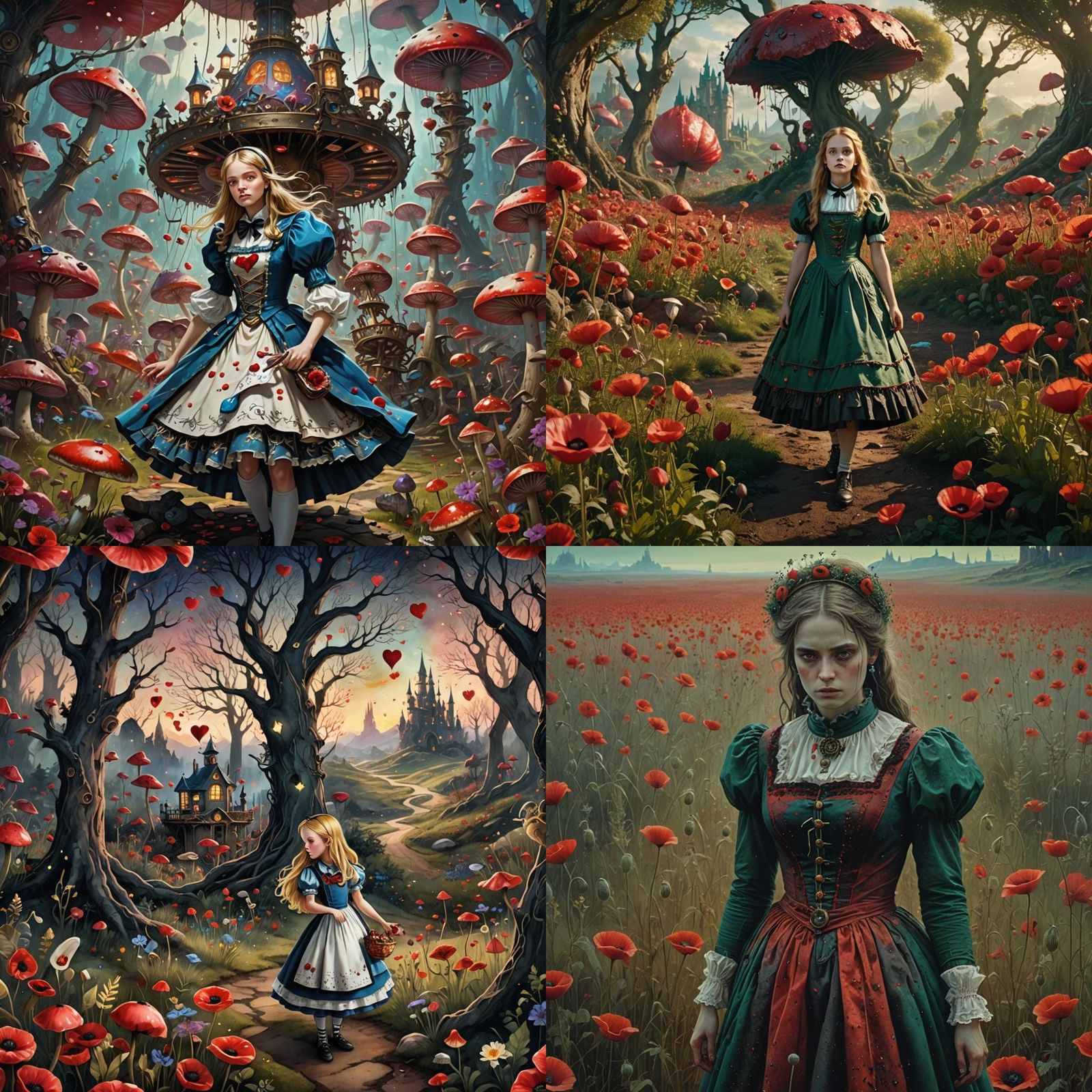 Alice in Wonderland with Bleeding Heart Landscape