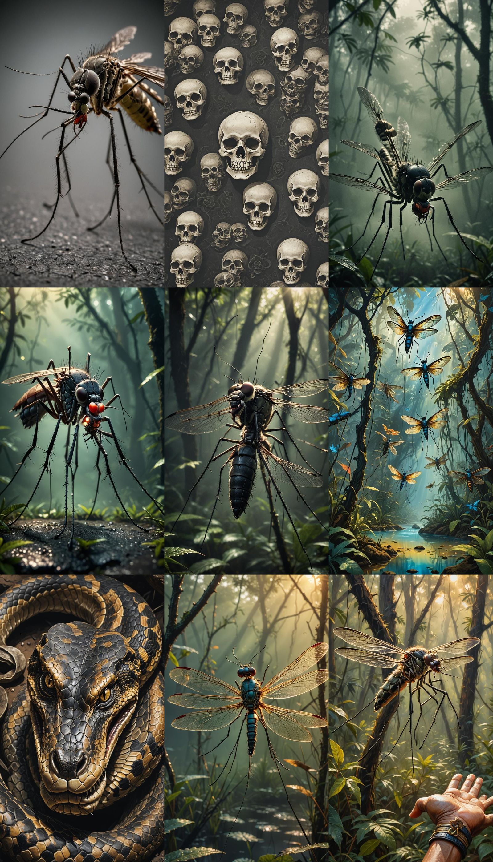 Deadly Animals: Mosquito, Snake, Crocodile, and Lion