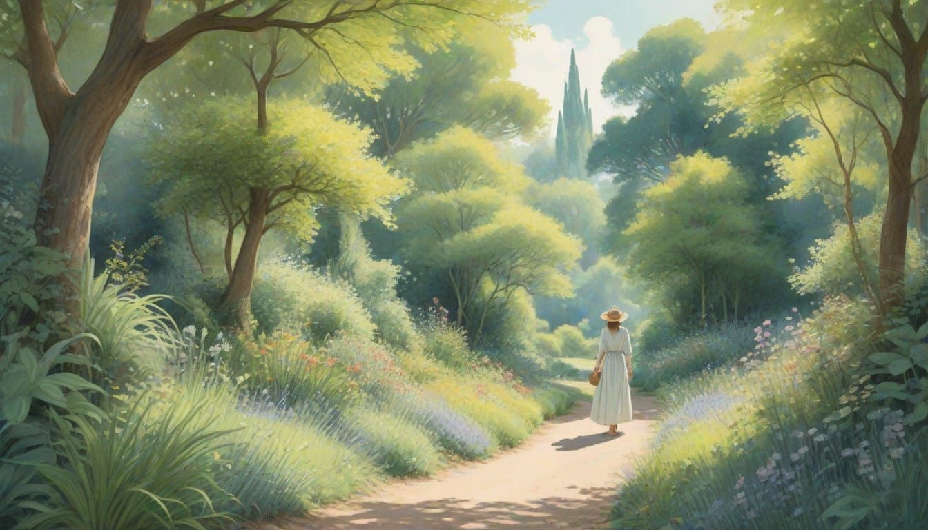 Whimsical Watercolour Landscape with Gentle NPC