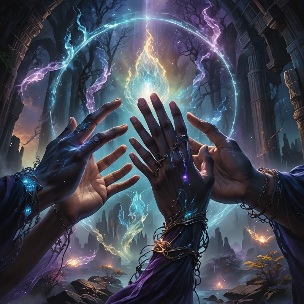 Mystical Hands United with Magical Energy