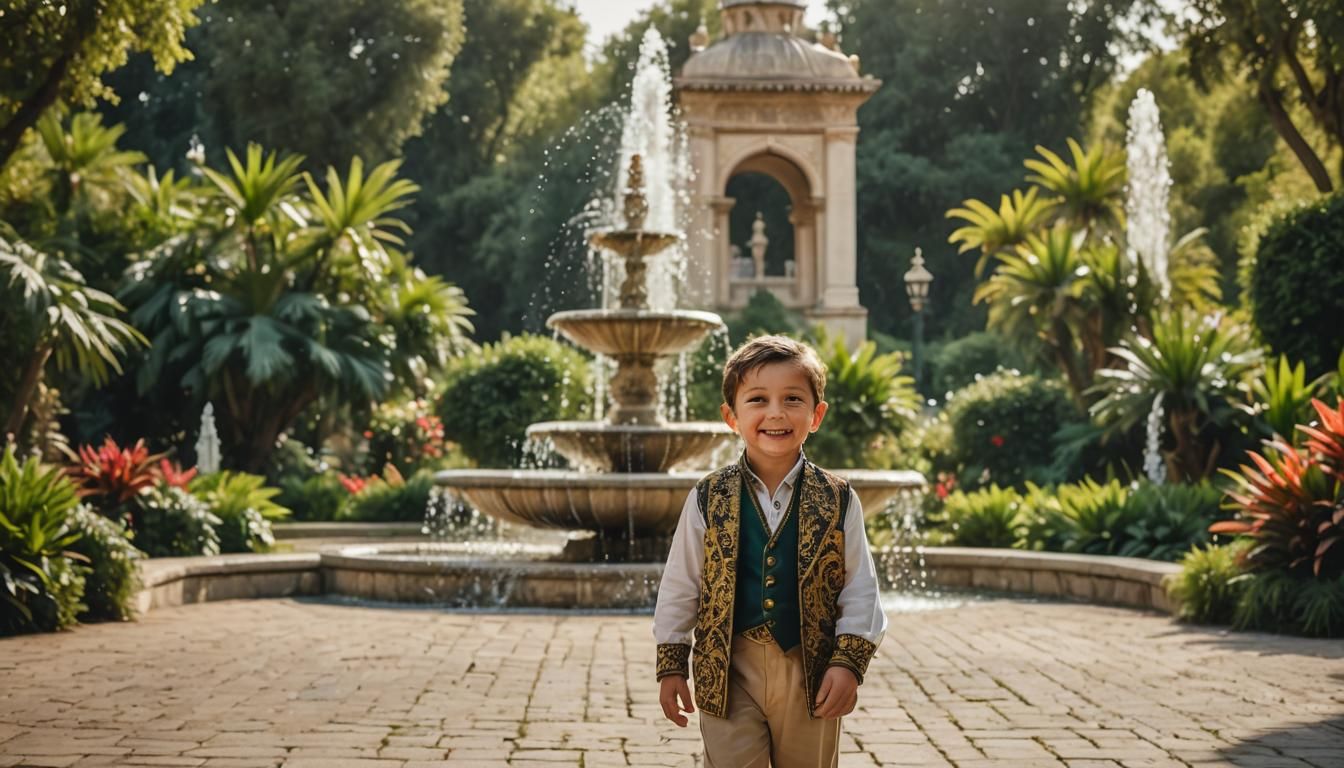 Sultan's Son in Exotic Garden: Professional Photography