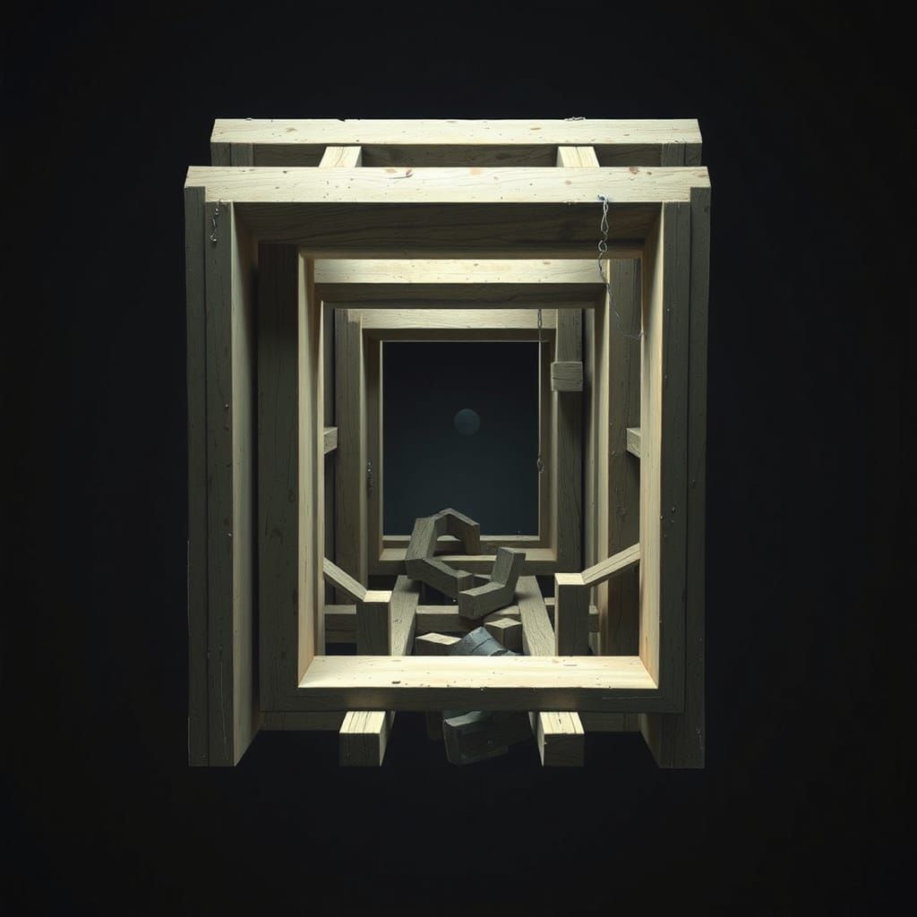 Hyperrealistic Escher-Inspired Impossible Square