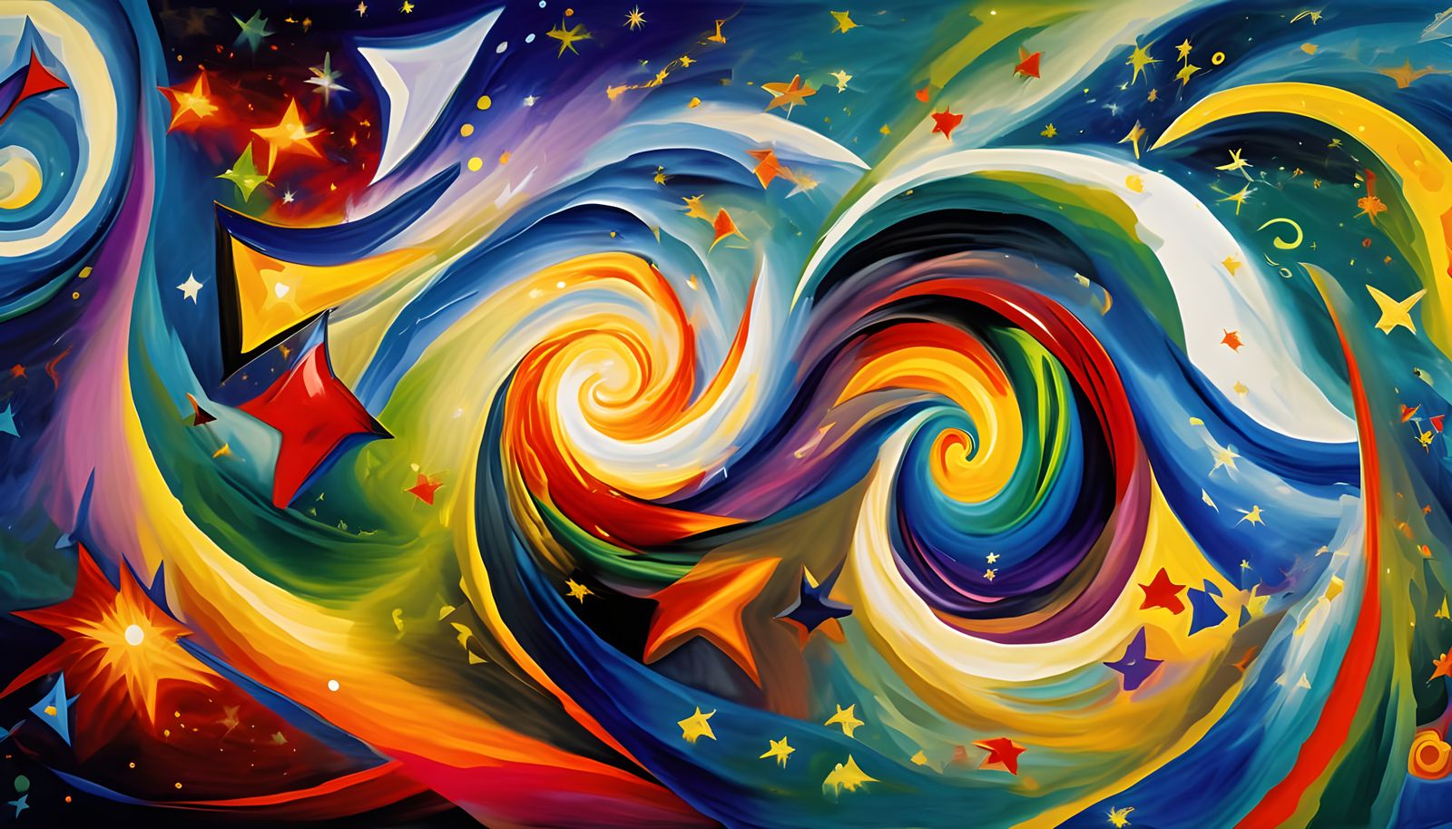 Vibrant Abstract Expressionist Vortex Maelstroms