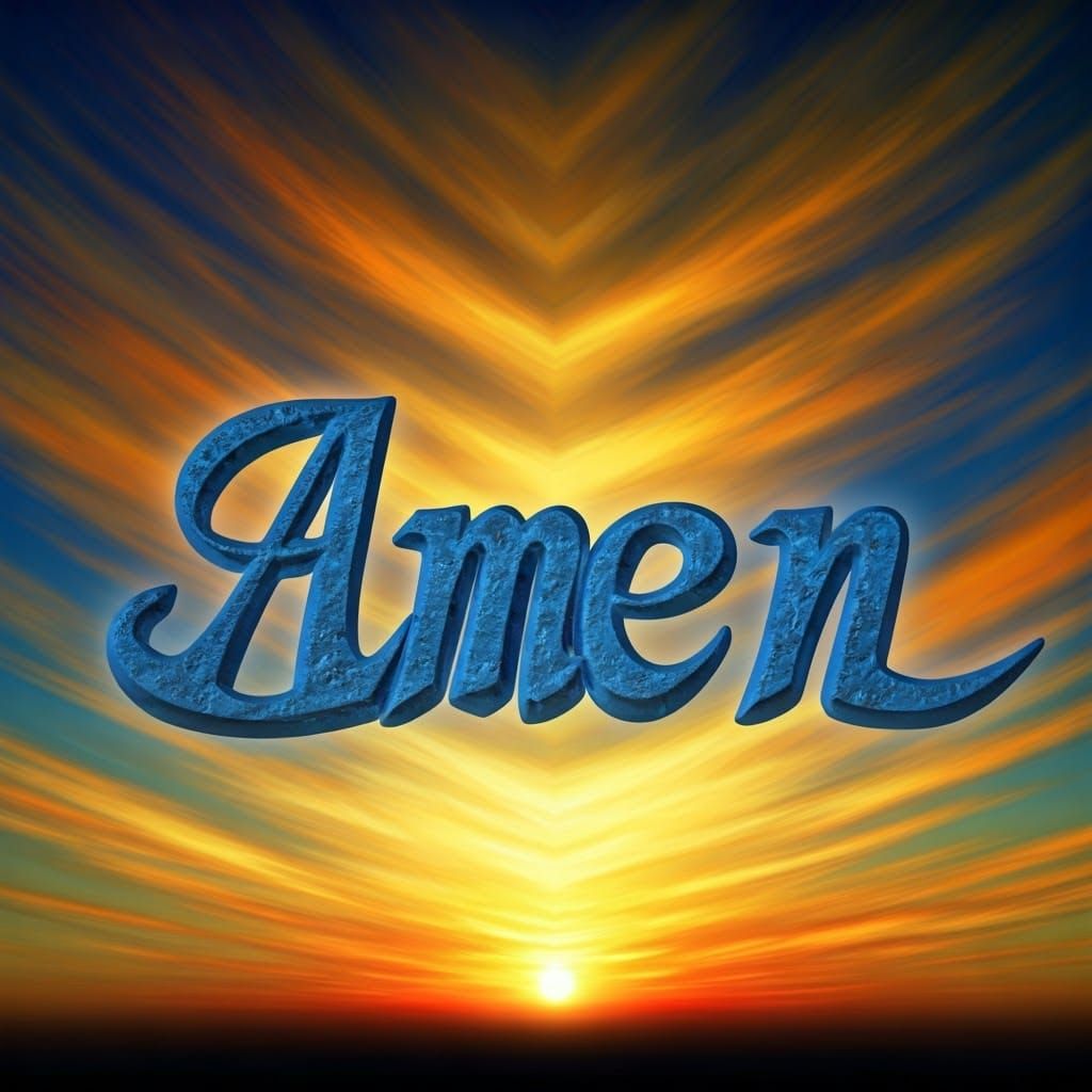 Ethereal 3D "Amen" Font in Gothic Art Nouveau Style