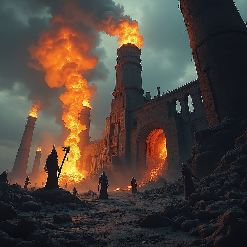 Ancient Hellish Forge in Dark Fantasy Style