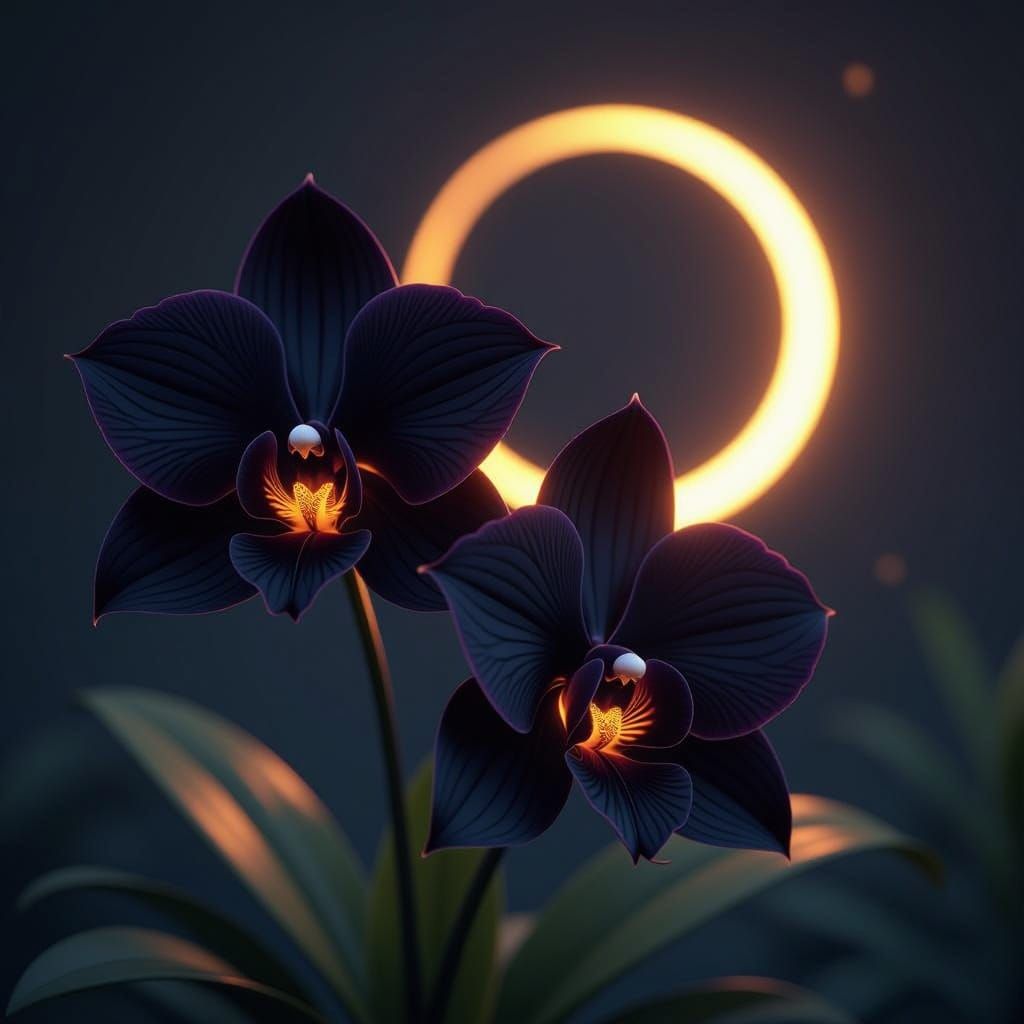 Dark Fantasy Eclipse Orchids with Golden Core