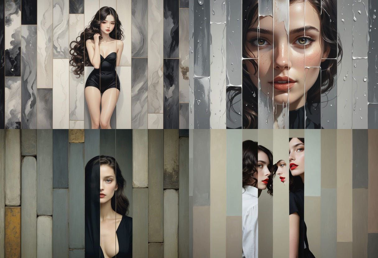 Stunning Lady in Black with White Accent